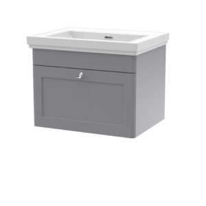Nuie 600mm Wall Hung 1 Drawer Vanity & Basin 0TH CLC294H