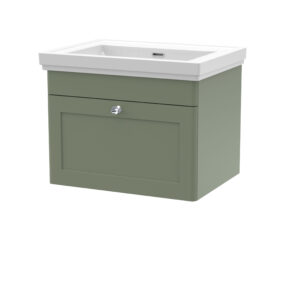 Nuie 600mm Wall Hung 1 Drawer Vanity & Basin 0TH CLC894H