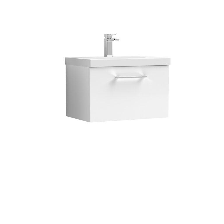 Nuie 600mm Wall Hung 1-Drawer Vanity & Basin 1 ARN3022A