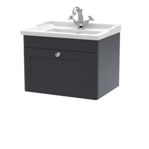 Nuie 600mm Wall Hung 1 Drawer Vanity & Basin 1TH CLC1494F