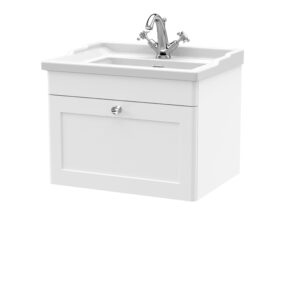 Nuie 600mm Wall Hung 1 Drawer Vanity & Basin 1TH CLC194F