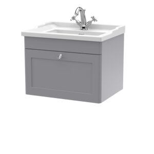 Nuie 600mm Wall Hung 1 Drawer Vanity & Basin 1TH CLC294F