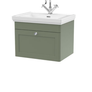 Nuie 600mm Wall Hung 1-Drawer Vanity & Basin 1TH CLC894A