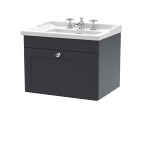 Nuie 600mm Wall Hung 1 Drawer Vanity & Basin 3TH CLC1494G