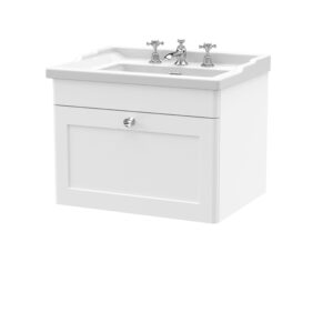 Nuie 600mm Wall Hung 1 Drawer Vanity & Basin 3TH CLC194G