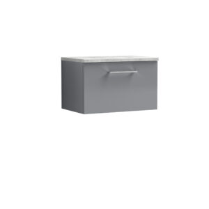 Nuie 600mm Wall Hung 1 Drawer Vanity & Laminate Top ARN2222LBG