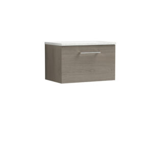 Nuie 600mm Wall Hung 1 Drawer Vanity & Laminate Top ARN2522LSW