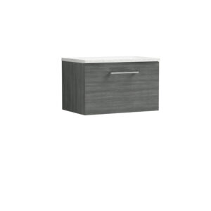 Nuie 600mm Wall Hung 1 Drawer Vanity & Laminate Top ARN522LSW