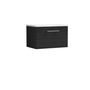 Nuie 600mm Wall Hung 1 Drawer Vanity & Laminate Top ARN622LSW