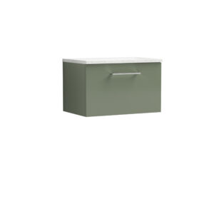 Nuie 600mm Wall Hung 1 Drawer Vanity & Laminate Top ARN822LSW