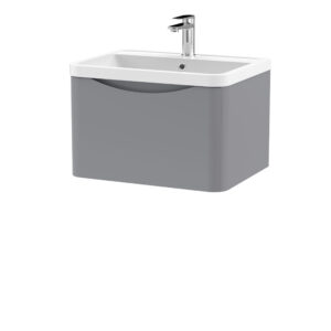Nuie 600mm Wall Hung 1 Drawer Vanity & Polymarble Basin LUN205
