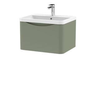 Nuie 600mm Wall Hung 1 Drawer Vanity & Polymarble Basin LUN805