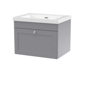 Nuie 600mm Wall Hung 1-Drawer Vanity with Basin - 0 Tap Hole CLC294K
