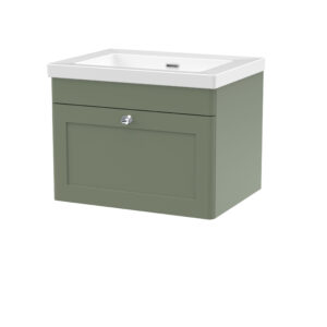 Nuie 600mm Wall Hung 1-Drawer Vanity with Basin - 0 Tap Hole CLC894K