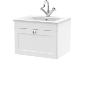 Nuie 600mm Wall Hung 1-Drawer Vanity with Basin - 1 Tap Hole CLC194C