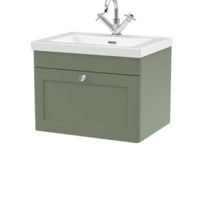Nuie 600mm Wall Hung 1-Drawer Vanity with Basin - 1 Tap Hole CLC894L