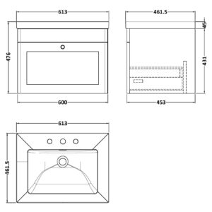 Nuie-600mm-Wall-Hung-1-Drawer-Vanity-with-Basin-3-Tap-Hole-CLC194M-3