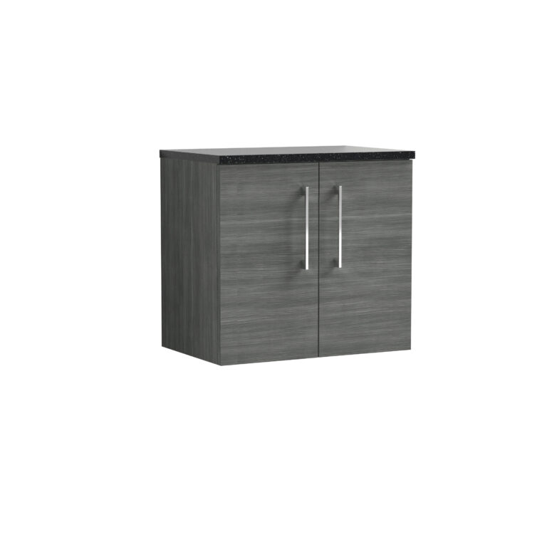 Nuie 600mm Wall Hung 2 Door Vanity & Laminate Top ARN523LSB