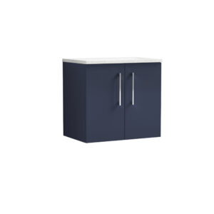 Nuie 600mm Wall Hung 2-Door Vanity & Laminate Worktop ARN2923LSW