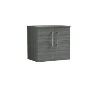 Nuie 600mm Wall Hung 2 Door Vanity & Worktop ARN523W