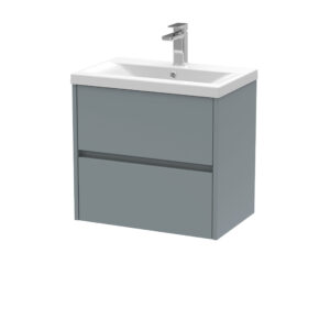 Nuie 600mm Wall Hung 2 Drawer Unit & Basin 1 HAV2304A