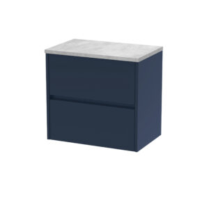Nuie 600mm Wall Hung 2-Drawer Unit & Laminate Worktop HAV2904LBG