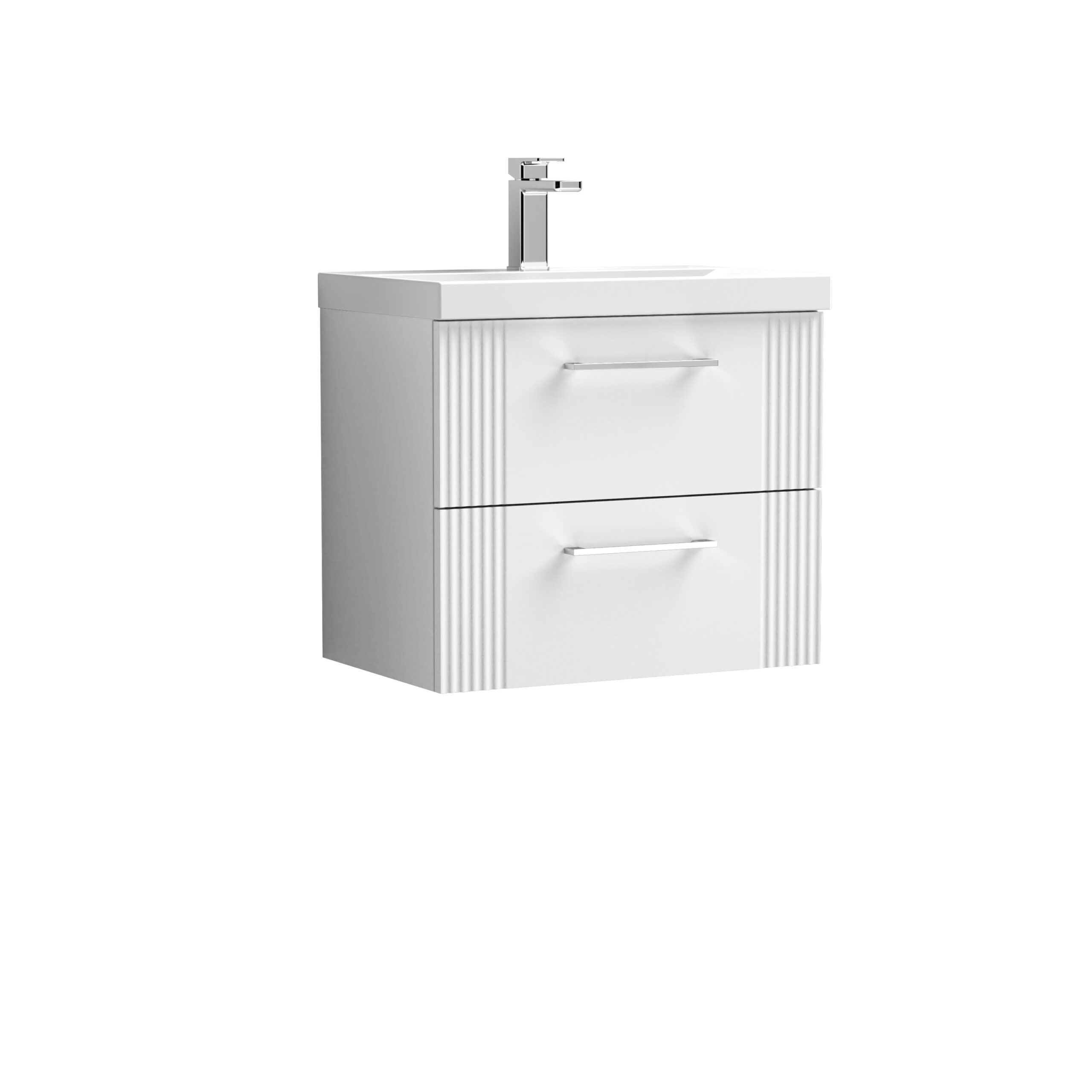 Nuie 600mm Wall Hung 2 Drawer Vanity & Basin 3 DPF193D