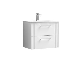 Nuie 600mm Wall Hung 2 Drawer Vanity & Basin 4 DPF193G