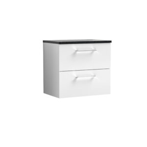 Nuie 600mm Wall Hung 2 Drawer Vanity & Laminate Top ARN124LSB