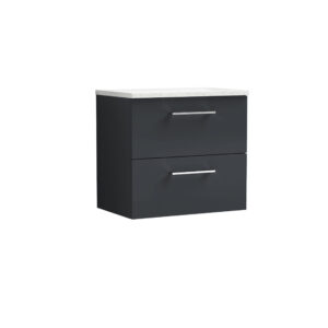 Nuie 600mm Wall Hung 2 Drawer Vanity & Laminate Top ARN1424LSW