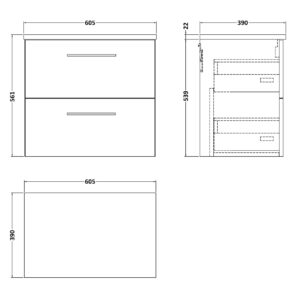 Nuie-600mm-Wall-Hung-2-Drawer-Vanity-Laminate-Top-ARN2224LSW-3