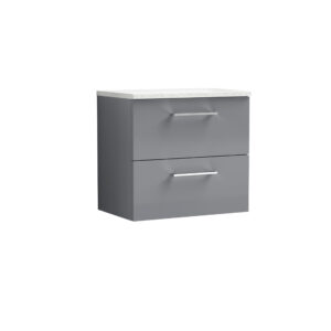 Nuie 600mm Wall Hung 2 Drawer Vanity & Laminate Top ARN2224LSW