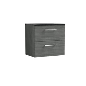 Nuie 600mm Wall Hung 2 Drawer Vanity & Laminate Top ARN524LSB