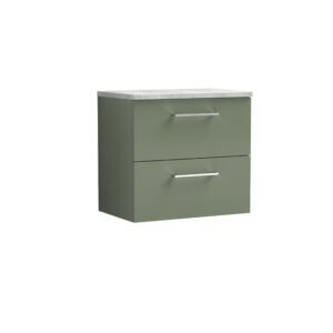 Nuie 600mm Wall Hung 2 Drawer Vanity & Laminate Top ARN824LBG