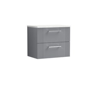 Nuie 600mm Wall Hung 2 Drawer Vanity & Laminate Top DPF293LSW
