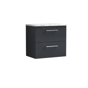 Nuie 600mm Wall Hung 2-Drawer Vanity & Laminate Worktop ARN1424LCM