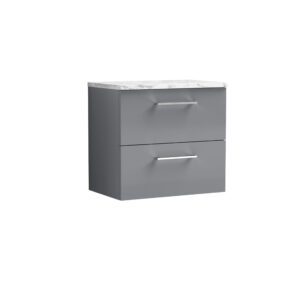 Nuie 600mm Wall Hung 2-Drawer Vanity & Laminate Worktop ARN2224LCM