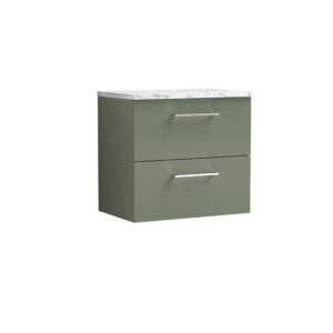 Nuie 600mm Wall Hung 2-Drawer Vanity & Laminate Worktop ARN824LCM
