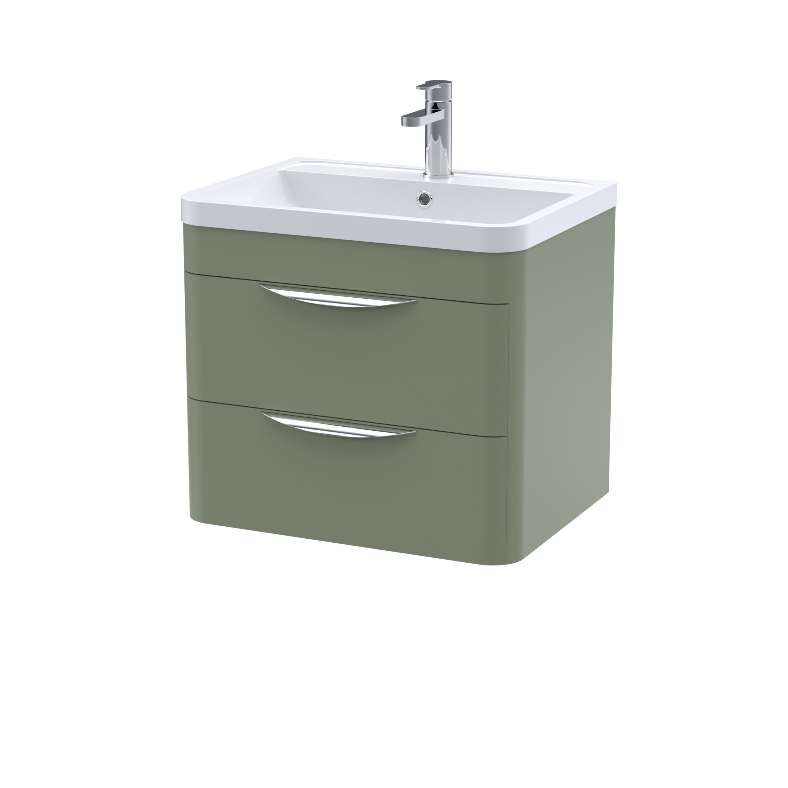 Nuie 600mm Wall Hung 2 Drawer Vanity & Polymarble Basin FPA802