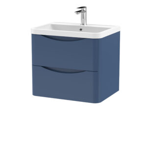 Nuie 600mm Wall Hung 2 Drawer Vanity & Polymarble Basin LUN302
