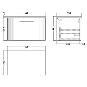 Nuie-600mm-Wall-Hung-Single-Drawer-Vanity-Laminate-Top-DPF1494LSB-3