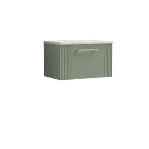 Nuie 600mm Wall Hung Single Drawer Vanity & Laminate Top DPF894LBG