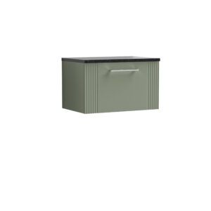 Nuie 600mm Wall Hung Single Drawer Vanity & Laminate Top DPF894LSB