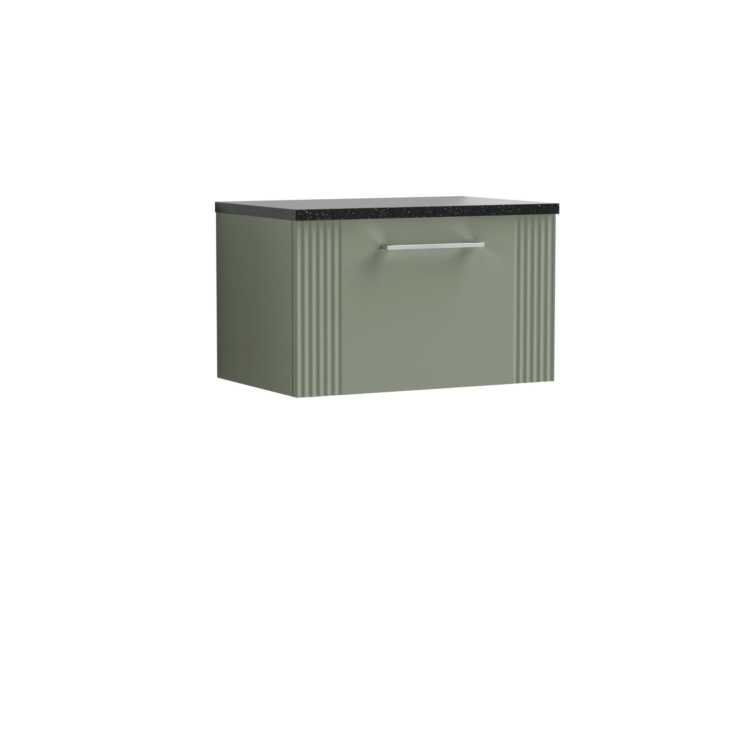 Nuie 600mm Wall Hung Single Drawer Vanity & Laminate Top DPF894LSB
