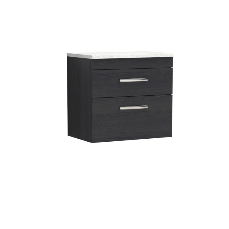 Nuie 600mm Wall Hung Vanity With Sparkling White Worktop ATH047LSW