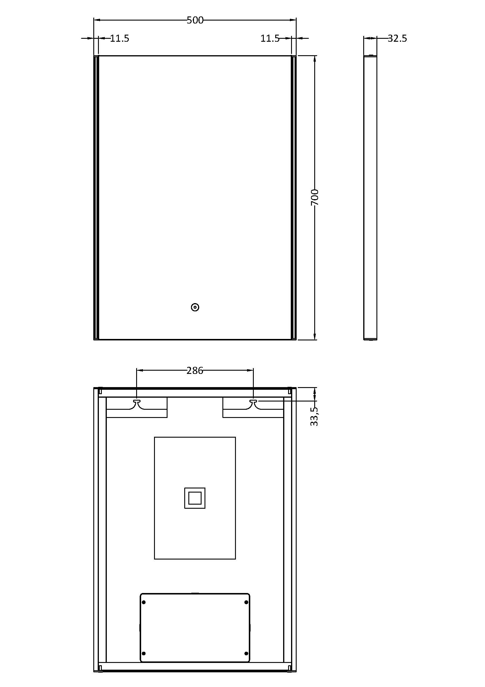 Nuie 700 x 500 LED Mirror LQ503 - Image 3