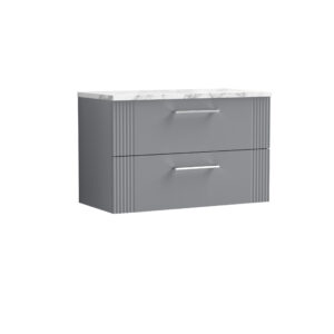 Nuie 800 Wall Hung 2-Drawer Vanity & Laminate Worktop DPF295LCM