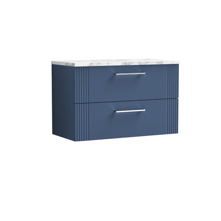 Nuie 800 Wall Hung 2-Drawer Vanity & Laminate Worktop DPF395LCM