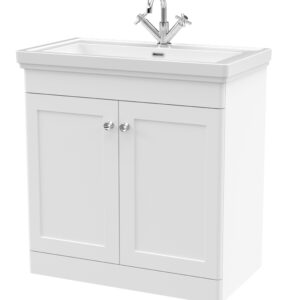 Nuie 800mm Floor Standing 2-Door Vanity & Basin 1TH CLC126A