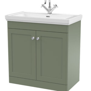 Nuie 800mm Floor Standing 2-Door Vanity & Basin 1TH CLC826A